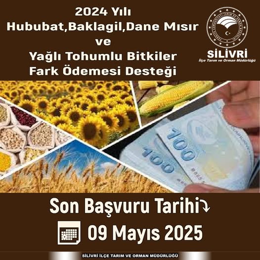 Çiftçilere Fark Ödemesi Desteği için son gün 9 Mayıs