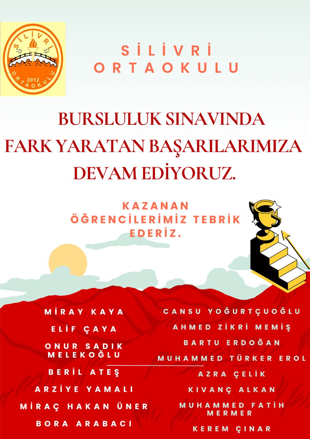 Silivri Ortaokulu öğrencilerinin Bursluluk Sınavı başarısı