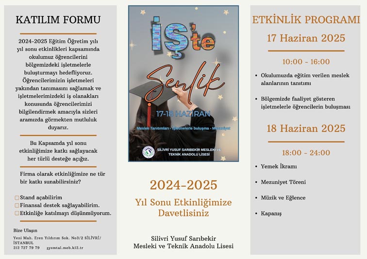 Silivri Yusuf Sarıbekir Lisesi’nde “İş’te Şenlik” hazırlığı