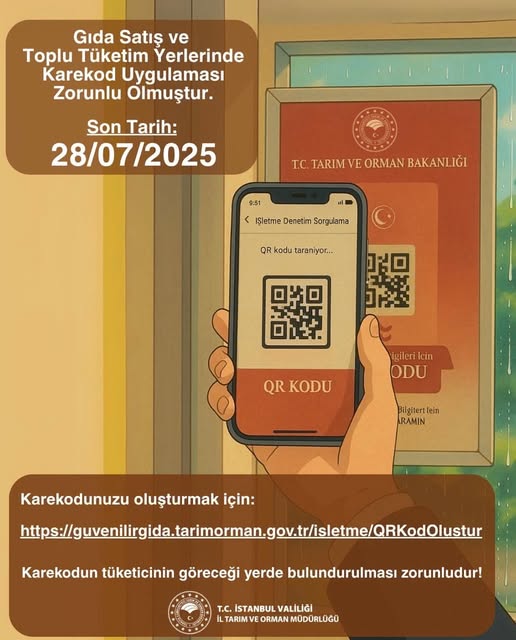 Gıda İşletmelerinde Karekod Uygulaması zorunlu hale geldi
