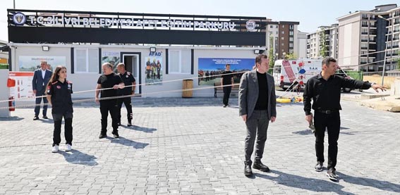 Silivri Belediye Başkanı Balcıoğlu, Afet Eğitim Parkuru açılışı öncesi hazırlıkları inceledi
