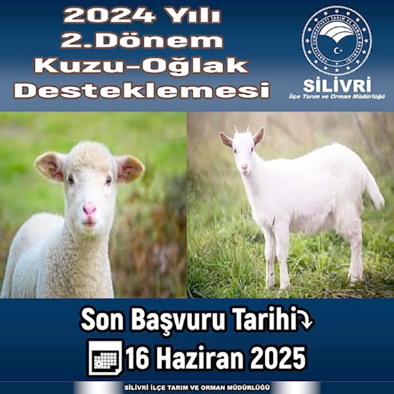 2024 Yılı 2. Dönem Kuzu / Oğlak Desteklemesi Başvuruları başladı