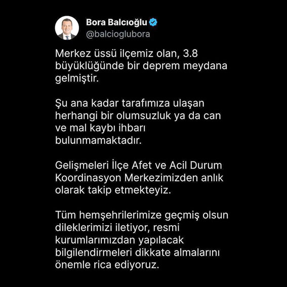 Silivri’de 3.8 büyüklüğünde deprem