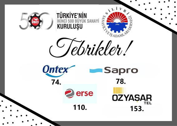Silivri SİAD’tan Türkiye’nin devler listesine giren üyelerine tebrik
