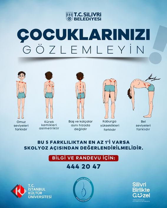 Silivri Belediyesi'nden çocuklarda erken skolyoz teşhisi