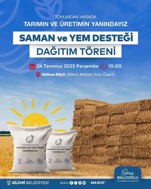 Silivri Belediyesi’nden çiftçiye saman ve yem desteği