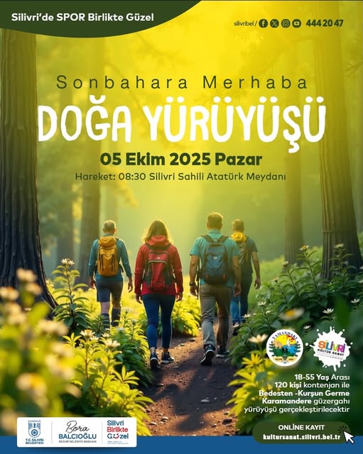 Silivri'de 5 Ekim'de Sonbaharın İzinde Doğa Yürüyüşü düzenlenecek