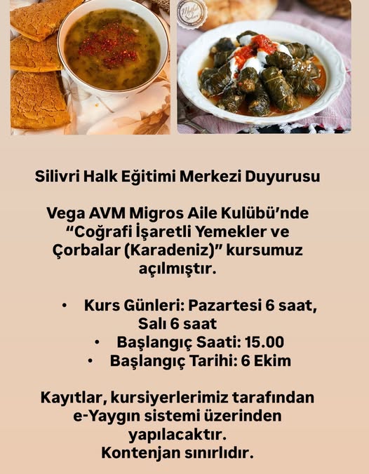 Silivri Halk Eğitimi Merkezi’nden Yeni Kurs Duyurusu