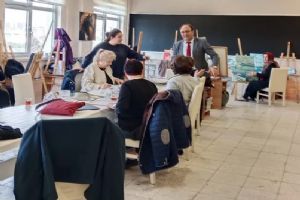 Silivri Halk Eğitim Müdürü Engin Akbal’dan Sanat Kursuna ziyaret