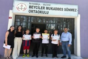 Silivri Beyciler Mukaddes Sönmez Ortaokulu Kitap Kurtları ödüllendirildi