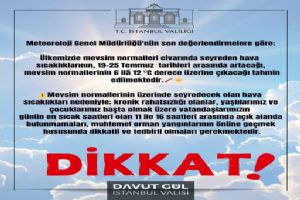 İstanbul Valiliği uyardı: Hava sıcaklıkları mevsim normallerinin üzerine çıkıyor