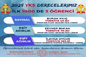 Silivri’de 2025 YKS gururu: İlk 1000’de 3 öğrenci