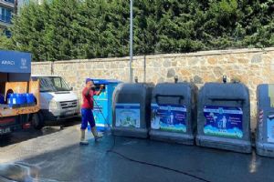 Silivri’de Çöp Konteynerleri yaz boyunca dezenfekte ediliyor