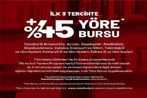 İstanbul Rumeli Üniversitesi’nden ilk 3 tercihe %45 Yöre Bursu