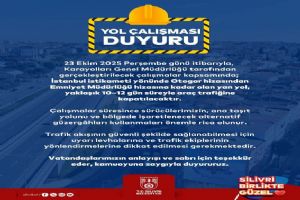 Silivri'de yol çalışması duyurusu