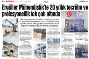 Ergüller Mühendislik’te 20 yıllık tecrübe ve profesyonellik tek çatı altında