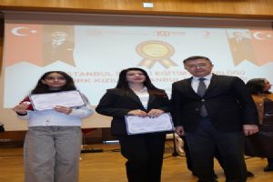 İstanbul birincisi Gümüşyaka Ortaokulu Öğrencisi Beren Gültekin ödüllendirildi