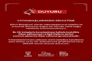 Silivri Belediyesi'nden sahte ramazan bağışı aramalarına karşı uyarı
