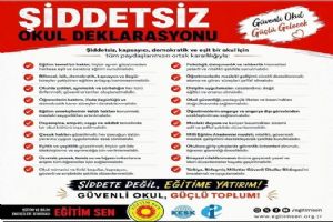 Silivri Eğitim-Sen’den “Şiddetsiz Okul Deklarasyonu” çağrısı