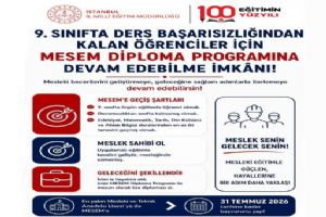 9. Sınıfta kalan öğrencilere MESEM ile 10. Sınıftan devam etme fırsatı