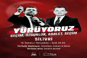 link CHP İstanbul'dan Silivri'de 'Millet İradesine Sahip Çık' Yürüyüşü