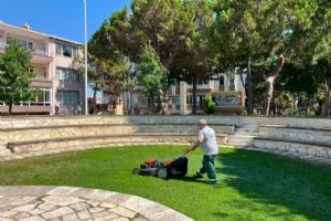 Silivri Belediyesi Park ve Bahçeler Ekipleri yeşil alanlarda mesaisini sürdürüyor