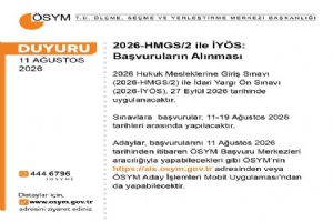 HMGS ve İYÖS başvuruları başladı