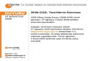 2026-DGS tercihleri başladı: Son gün 3 Eylül
