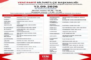 Silivri’ Yeni Parti’de kongre süreci 13 Eylül’de