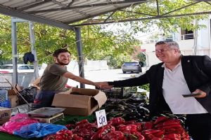 Silivri İYİ Parti İlçe Başkanı Mert Erişken’den Çanta Pazarı’na ziyaret