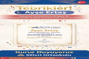 Silivri Ortaokulu’na eTwinning’de Ulusal Kalite Etiketi