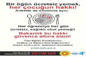 Silivri Eğitim-Sen’den her öğrenciye ücretsiz yemek çağrısı