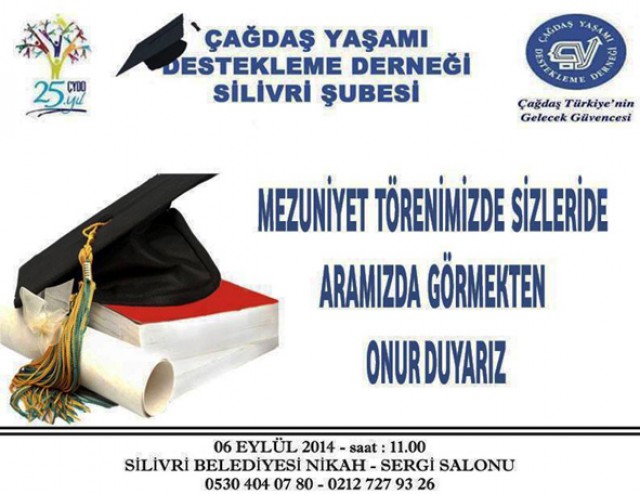 ÇYDD Mezuniyet töreni bugün