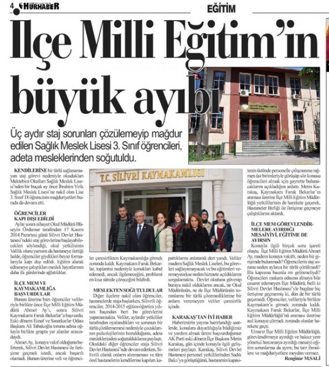Öğrencilerin staj sorunu çözüldü