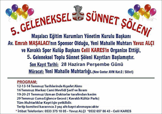 5.Geleneksel Sünnet Şöleni hazırlıkları başladı