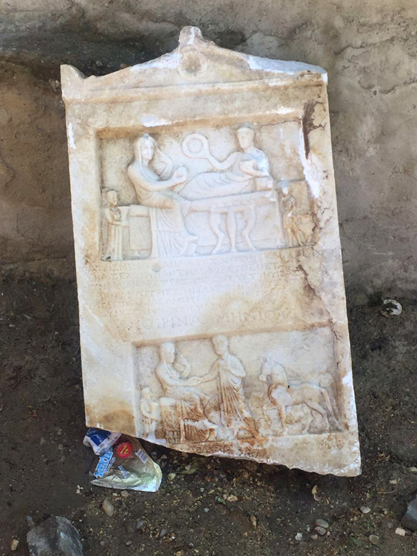 Silivri’de Bizans döneminden kalma mezar steli bulundu