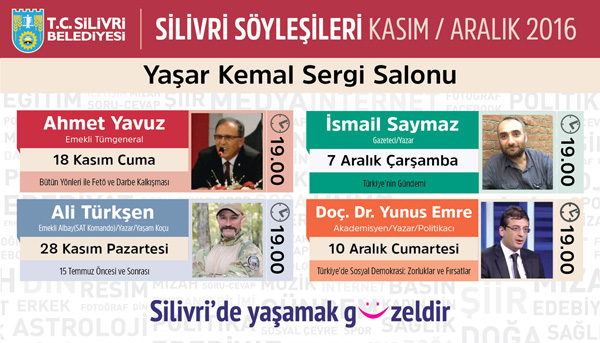 Silivri Söyleşileri Kasım / Aralık programı