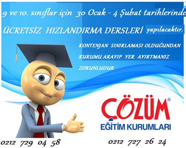 Çözüm’den Ücretsiz Hızlandırma Dersleri