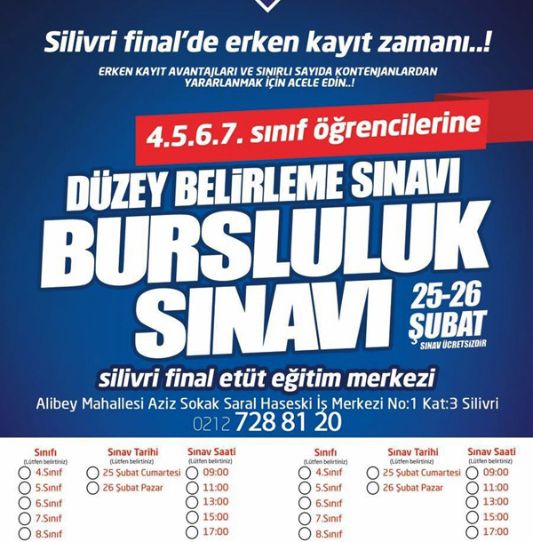 Final’de erken kayıt zamanı