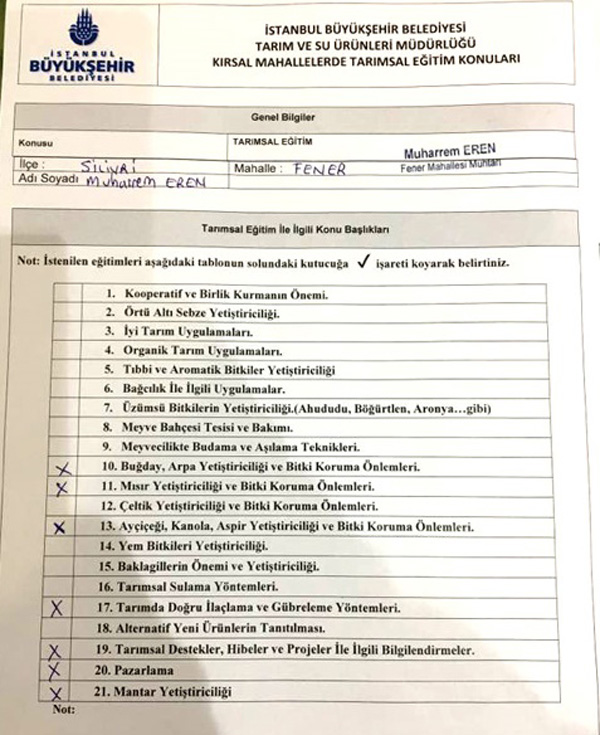İBB’den tarımsal eğitim fırsatı