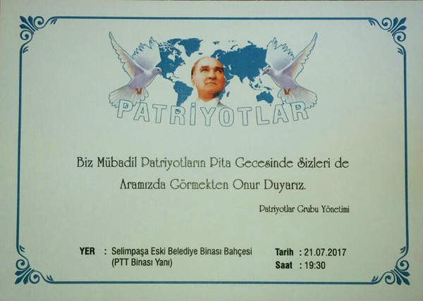 Mübadil Patriyotlardan Pita Gecesi