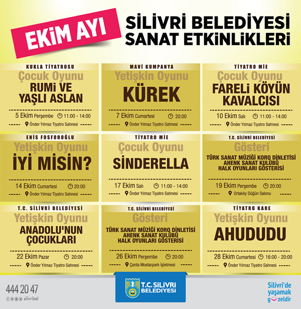 Silivri Belediyesi Ekim Ayı sanat etkinlikleri