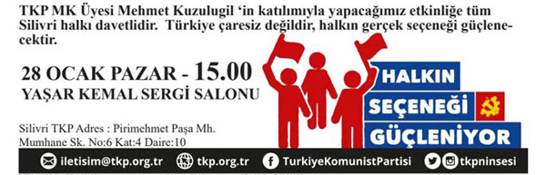 Türkiye Komünist Partisi’nden etkinlik daveti