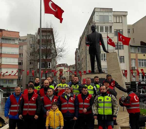 Motosikletlilerden Afrin Şehitleri için saygı sürüşü