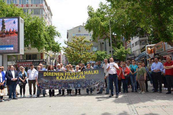 Silivri’de Filistin protestosu