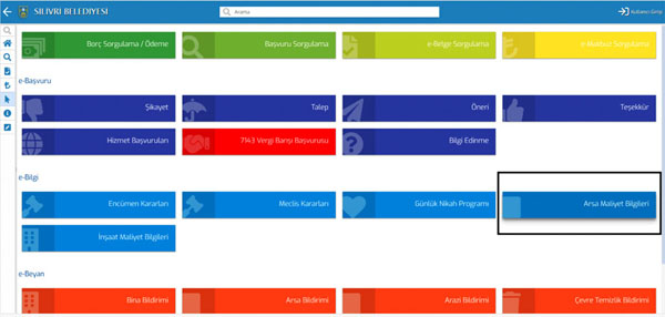Arsa maliyet bilgilerinizi e-belediye üzerinden öğrenebilirsiniz