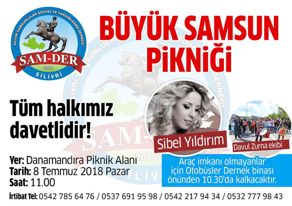 Büyük Samsun pikniği Pazar günü