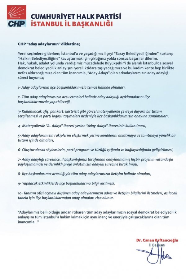 CHP Aday adayları bu kurallara dikkat!