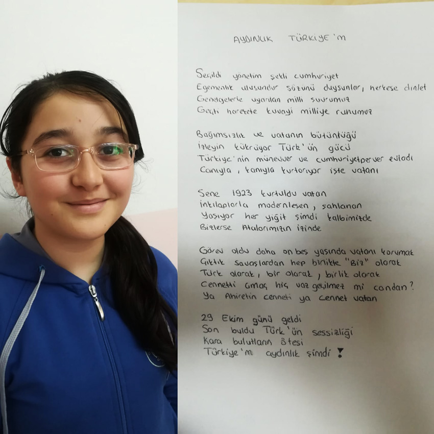 Gazi öğrencisi İlçe Şiir İkincisi oldu
