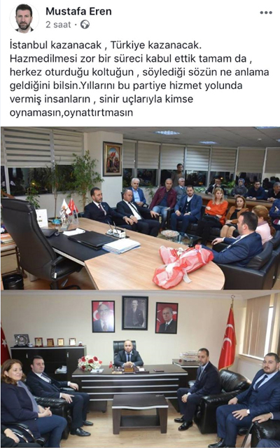 Mustafa Eren’den açıklama